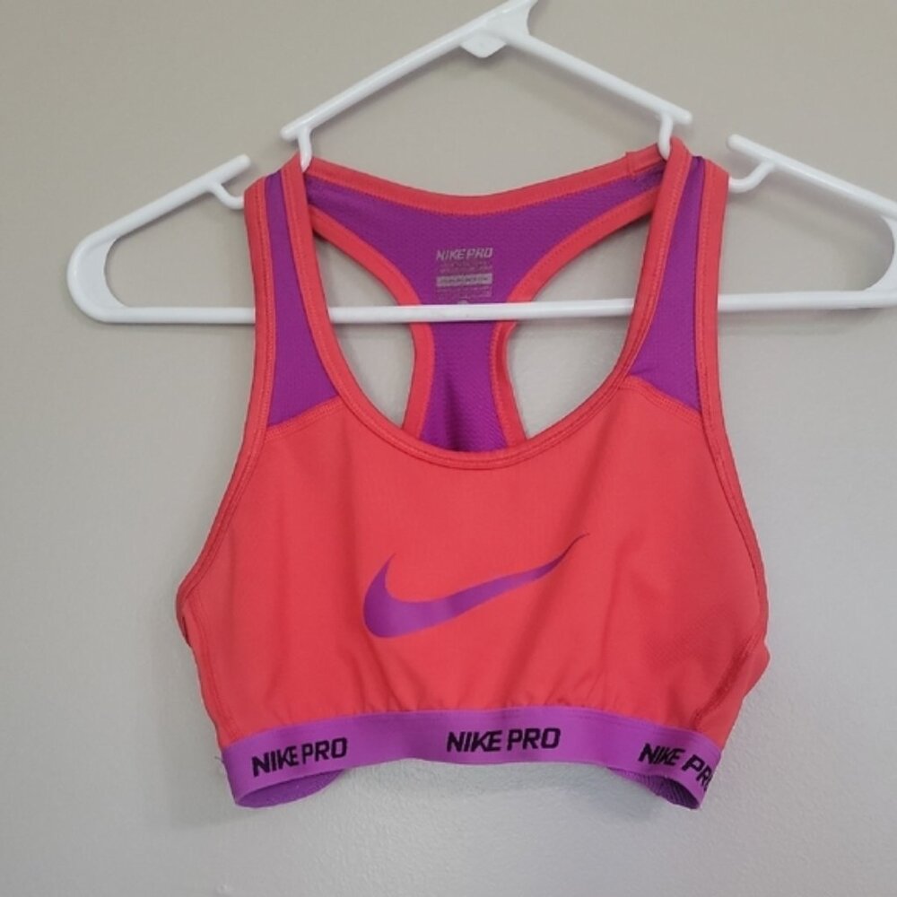Nike Pro Orange Purple Sports Bra Size XL